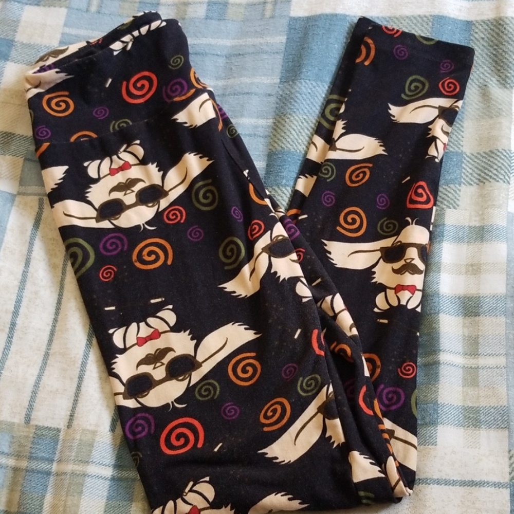 OS LilaRoe Bunny Moustache leggings